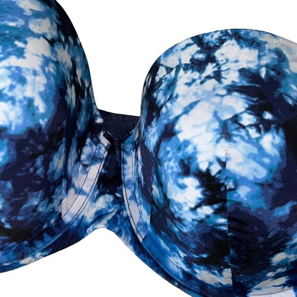 Torrid Tie Dye Blue 40DD Underwire Supportive Full Coverage T-Shirt Bra - Picture 4 of 5